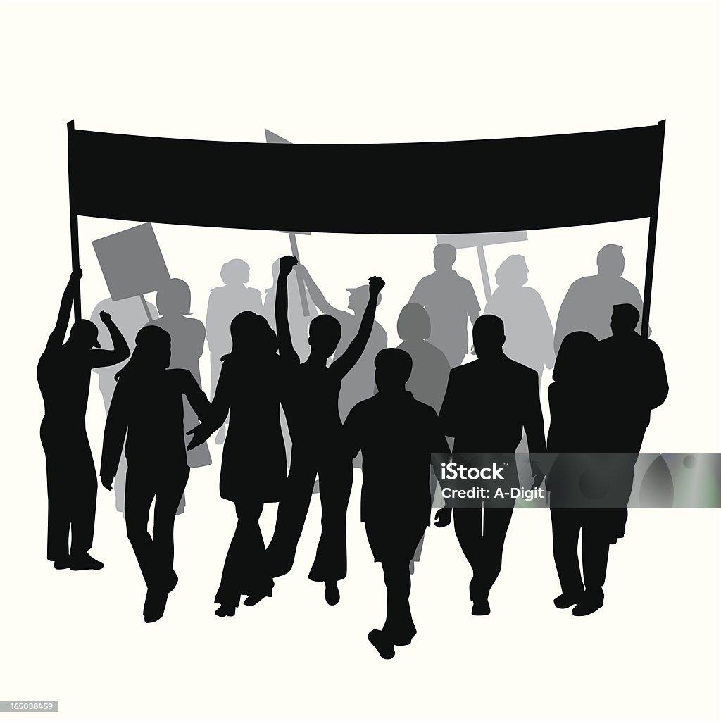 ProtestStrikeMarching - Lizenzfrei Demonstration Vektorgrafik