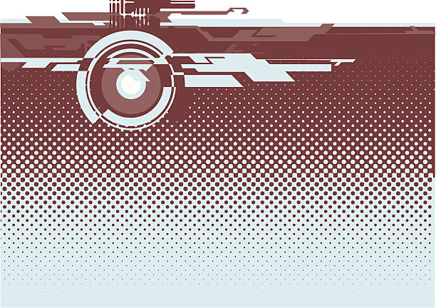 ilustraciones, imágenes clip art, dibujos animados e iconos de stock de tecno ganancia de puntos - spotted improvement circle halftone pattern