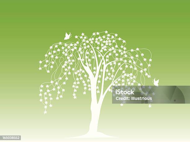 Blossoming Tree Background Stock Illustration - Download Image Now - Cherry Tree, Creativity, Tree