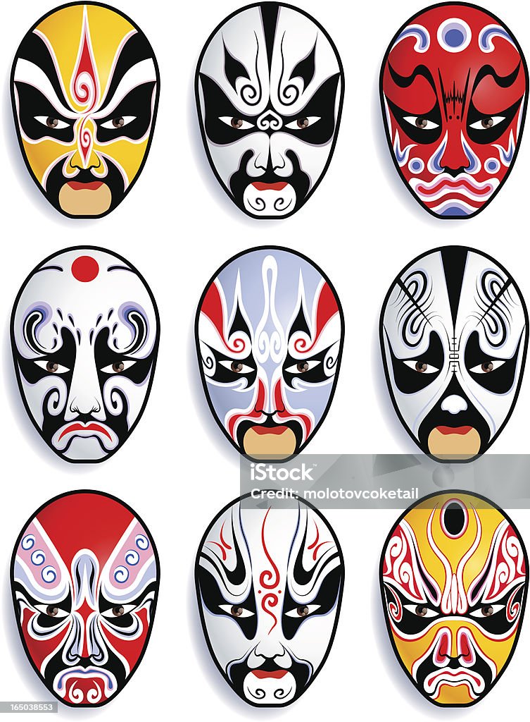 China opera máscaras - Vetor de Máscara royalty-free