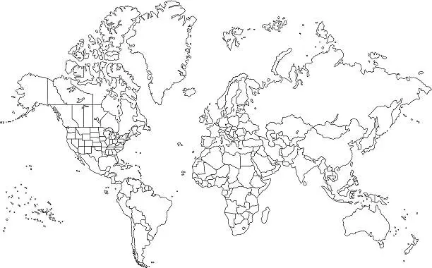Vector illustration of Outline World Map