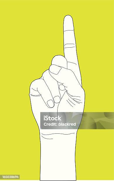 Рука Жест Номер Один — стоковая векторная графика и другие изображения на тему Большой палец руки - Большой палец руки, В стиле минимализма, Векторная графика