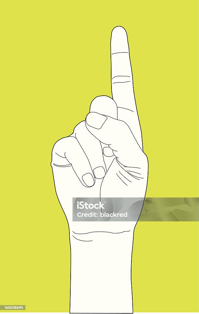 Hand Gesture Number One Outline illustration of a hand gesture - Number One. Achievement stock vector