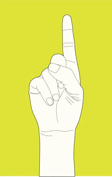 Vector illustration of Hand Gesture Number One