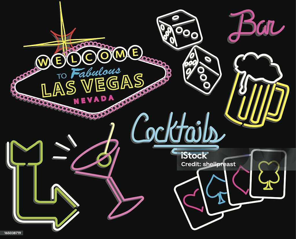 Las Vegas-Néon - clipart vectoriel de Signalisation libre de droits