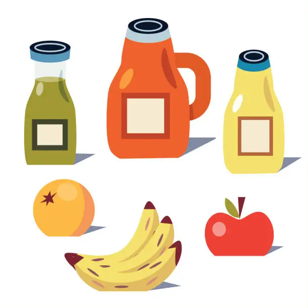 Vector illustration of Juice and Fruit