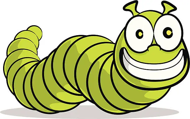 Vector illustration of Caterpillar Cartoon