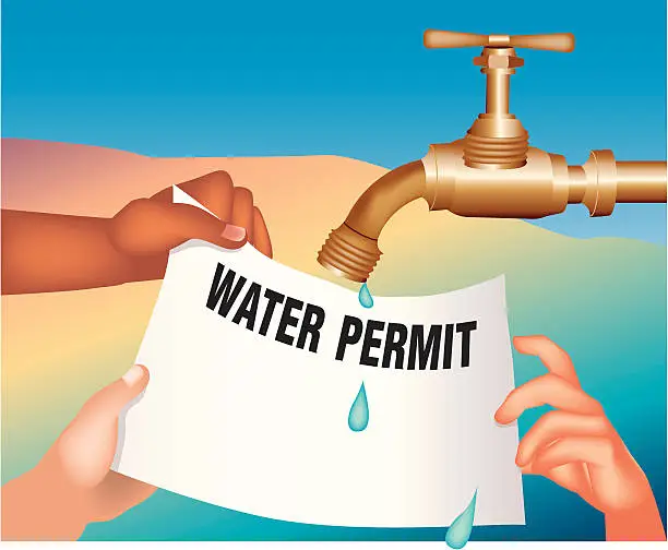 Vector illustration of Water rights