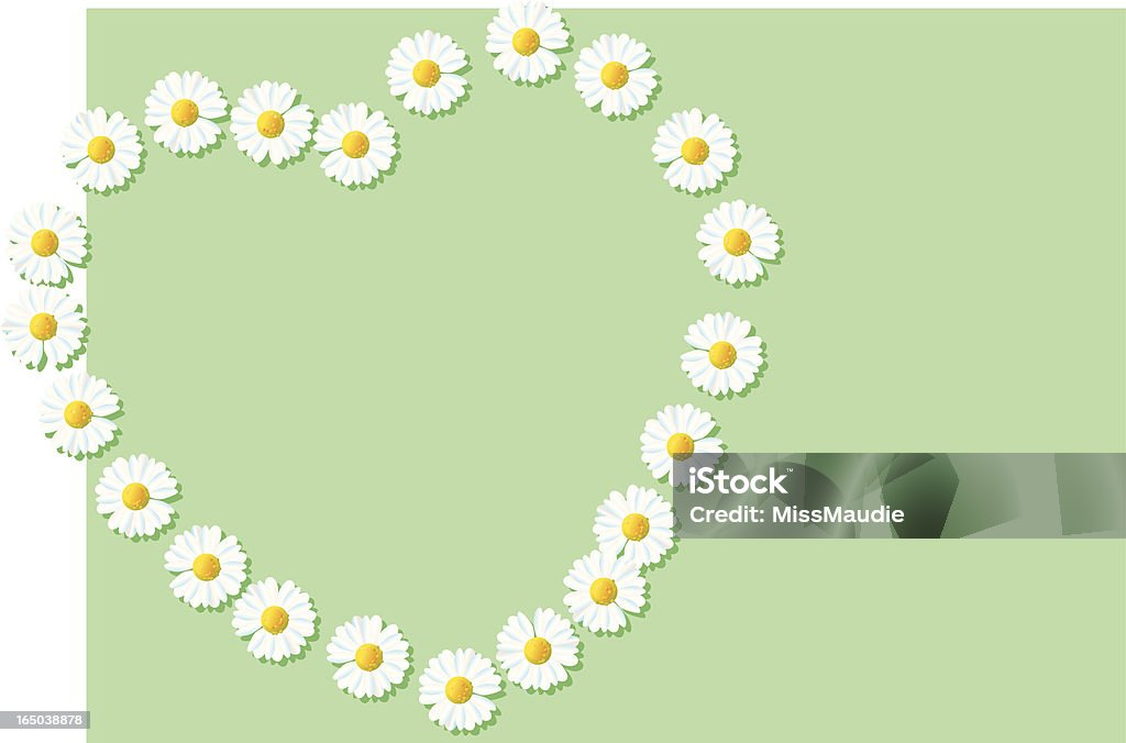 데이지 심장 - 로열티 프리 데이지 화환 벡터 아트