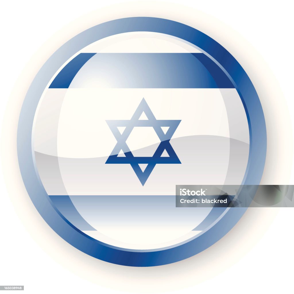 Drapeau israélien icône - clipart vectoriel de Blanc libre de droits