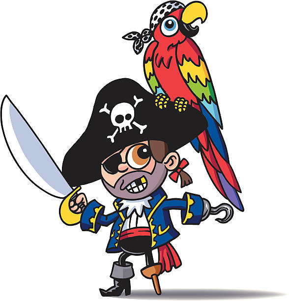 Kid Pirate vector art illustration