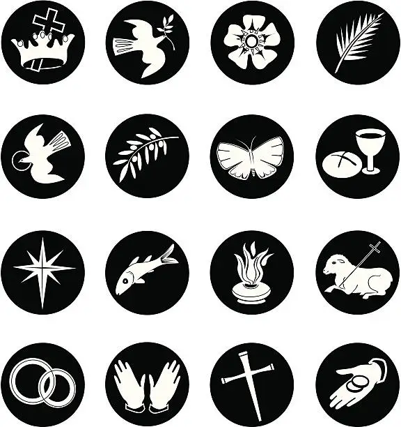 Vector illustration of Christian Icons