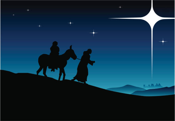 istock Jesus, mary and joseph on their way to Bethlehem 165038983