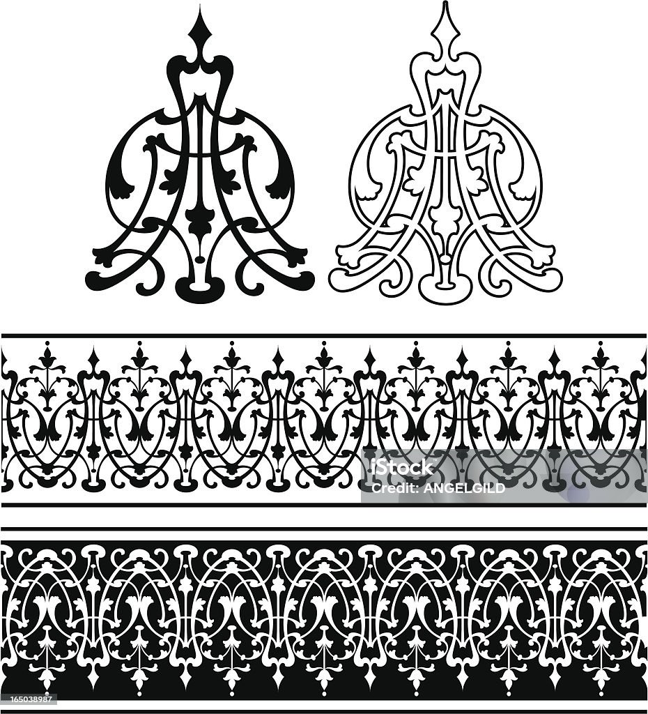 Scroll and frieze Ornate repeated scroll pattern with end scrolls as a bonus! in EPS ver 8, AI ver 12, pdf, corel draw ver 8, and high res jpeg, enyoy the file. Floral Pattern stock vector