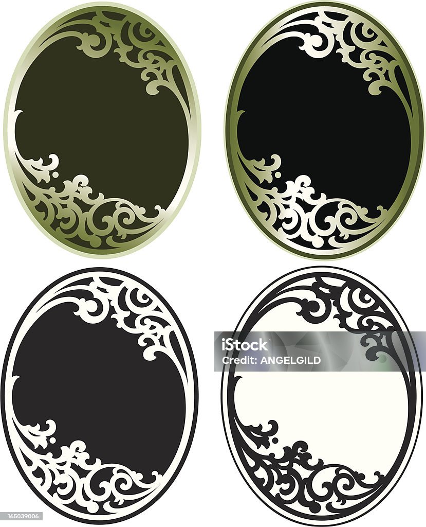 Ornate Oval se desplaza - arte vectorial de Anticuado libre de derechos