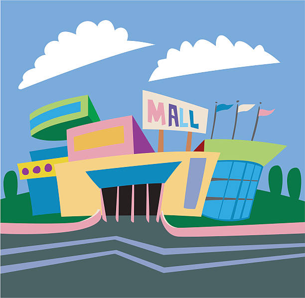 The Mall! vector art illustration