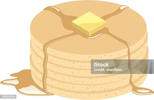 Ilustración de Vector Panqueques y más Vectores Libres de Derechos de Desayuno - Desayuno, Miel, Comidas y bebidas