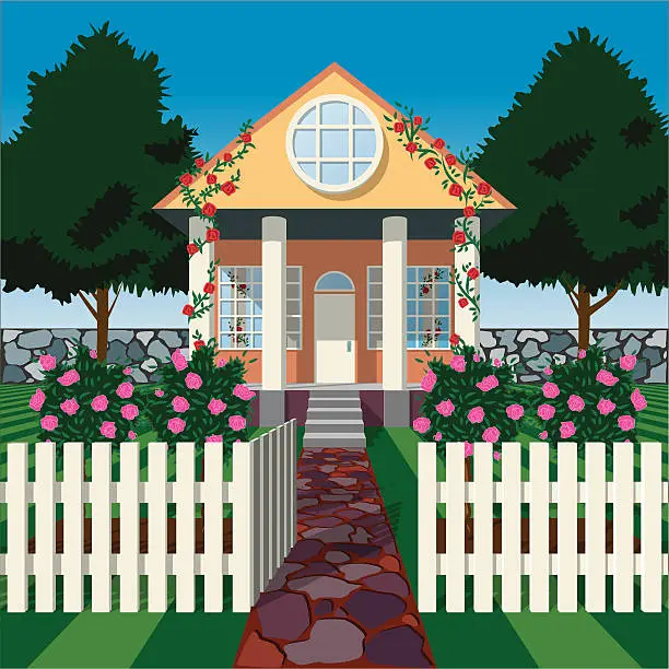 Vector illustration of Rose House