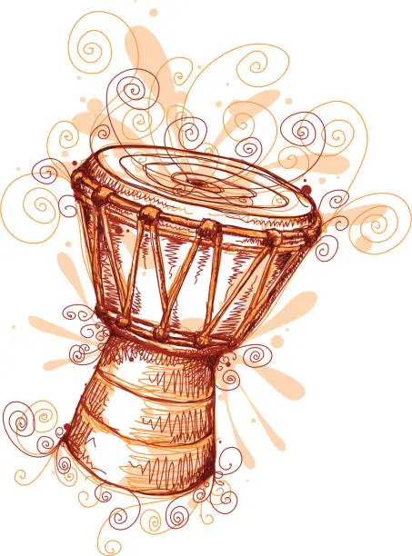 Vector illustration of Dancing Drum