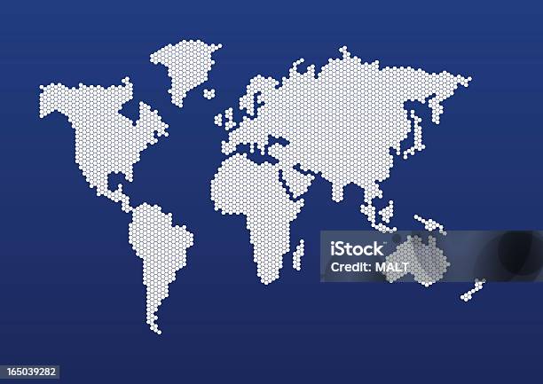 Vektorweltkarte Aus Hexagons Stock Vektor Art und mehr Bilder von Sechseck - Sechseck, Weltkarte, Afrika