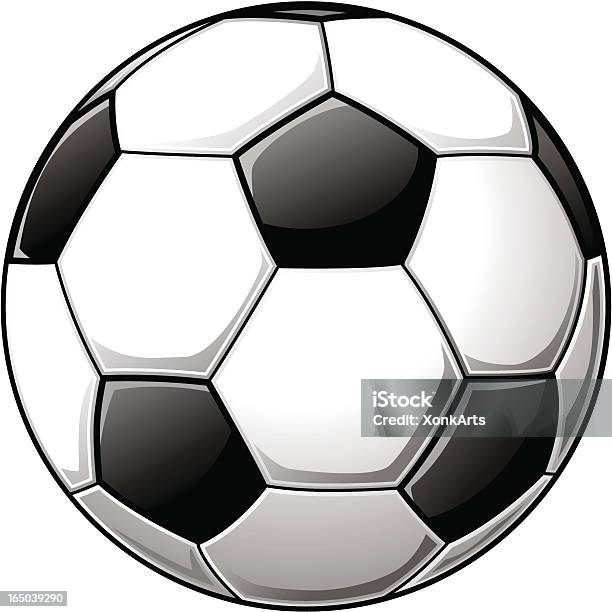 Футбольный Мяч — стоковая векторная графика и другие изображения на тему Без людей - Без людей, Белый фон, Векторная графика