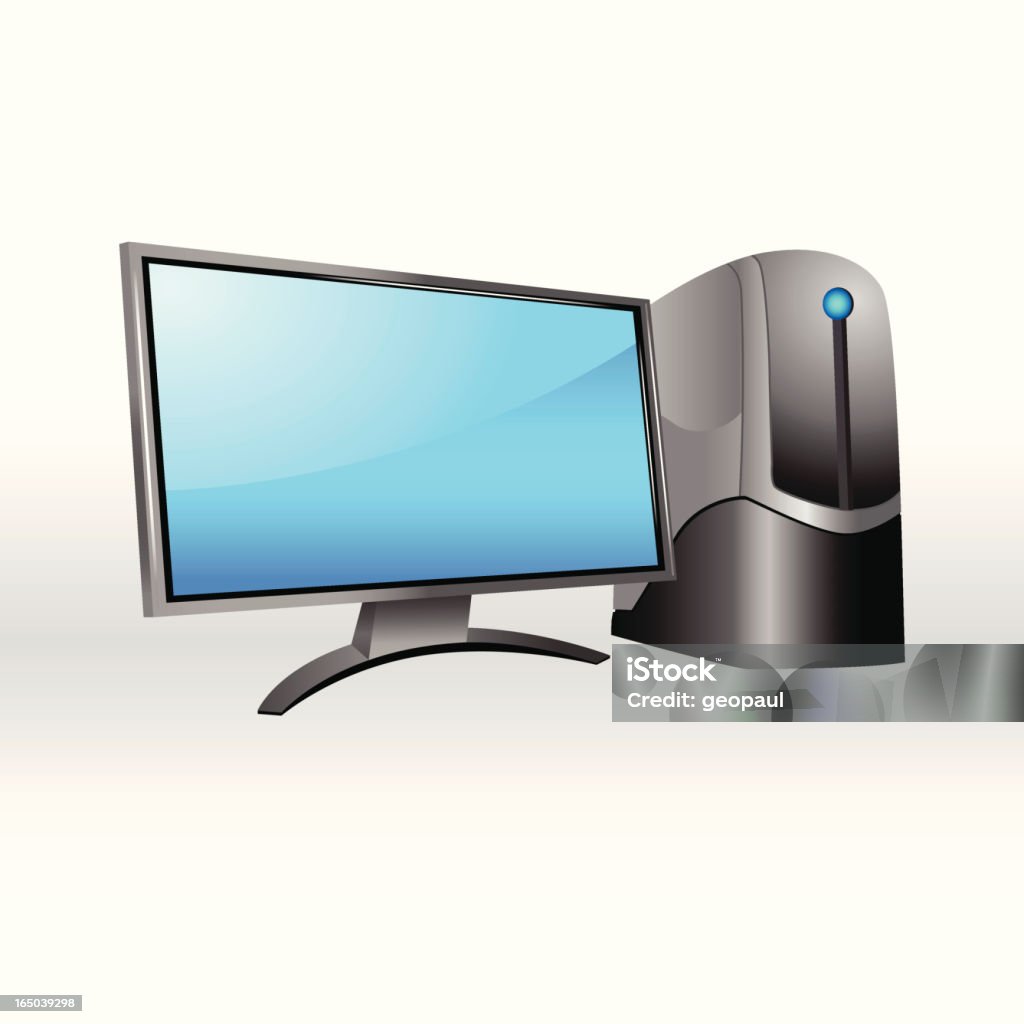 Computer Workstation Stock Illustration - Download Image Now - Blue ...