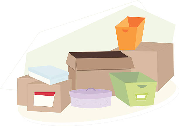 Boxes vector art illustration