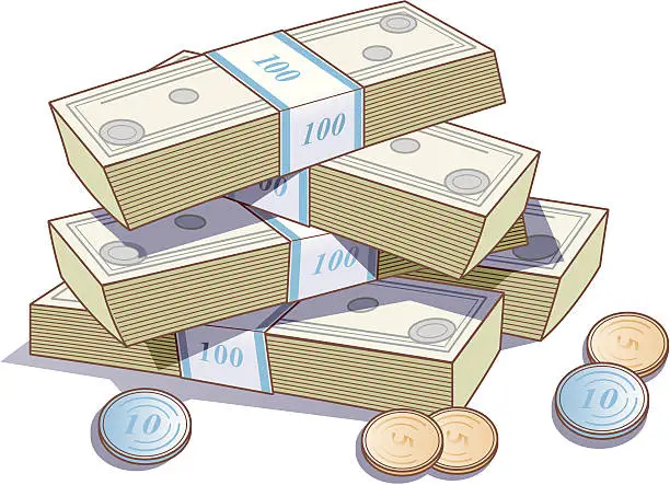 Vector illustration of Money pile