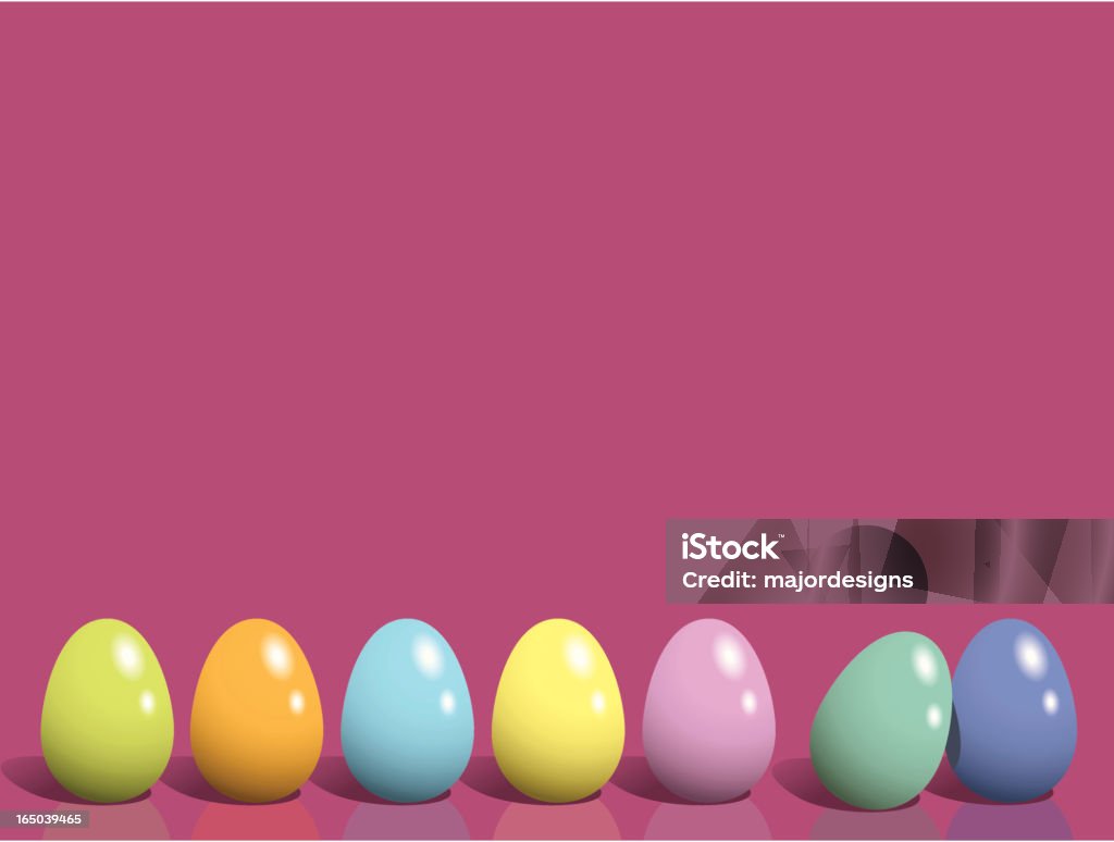 Easter Eggs Row A row of colored eggs for Easter. Good frame for copy. AICS vector art with radial gradients..no transparencies. Animal Egg stock vector