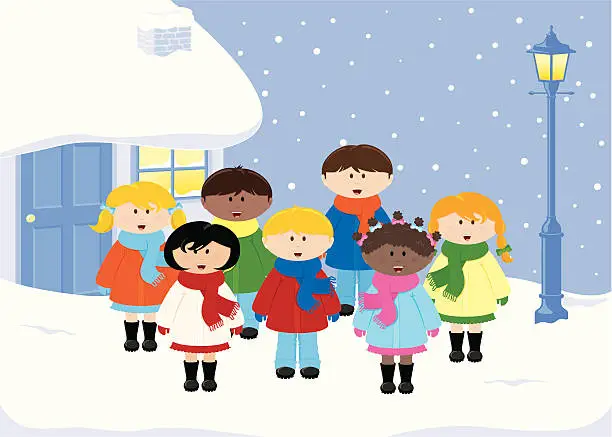 Vector illustration of Carol Singers - incl. jpeg