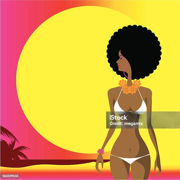 Zachód Słońca - Stockowe grafiki wektorowe i więcej obrazów Afro - Afro, Afrykanin, Bikini