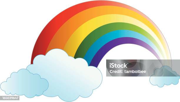 Rainbow - Stockowe grafiki wektorowe i więcej obrazów Bez ludzi - Bez ludzi, Białe tło, Chmura