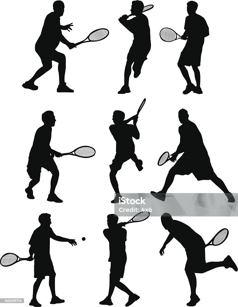 VariadosStencils jogadores de ténis - Royalty-free Adolescente arte vetorial