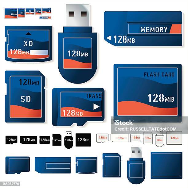 Karta Pamięci 128 Mb - Stockowe grafiki wektorowe i więcej obrazów Kabel USB - Kabel USB, Pamięć USB, Bez ludzi
