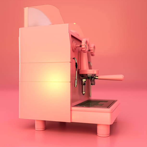 istock pink coffee machine isolated on pink 1650398175
