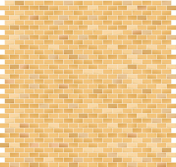 cegła wzór duży żółty - brick backgrounds orange brick wall stock illustrations