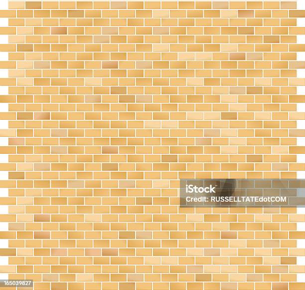 Vetores de Padrão De Tijolo Amarelo Grande e mais imagens de Amarelo - Amarelo, Tijolo - Material de Construção, Parede de tijolo
