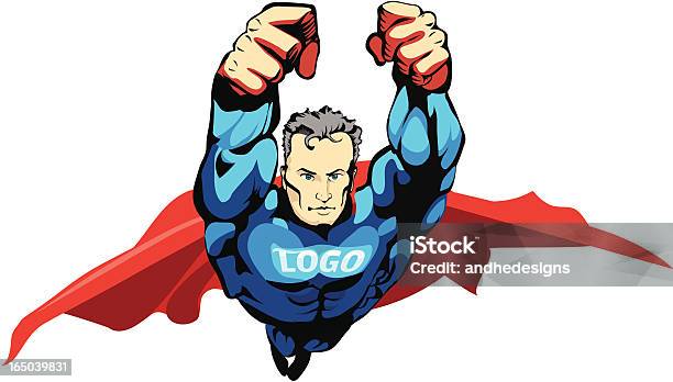Comic Super Hero Vector Stock Illustration - Download Image Now - Cartoon, Comic Book, Flying