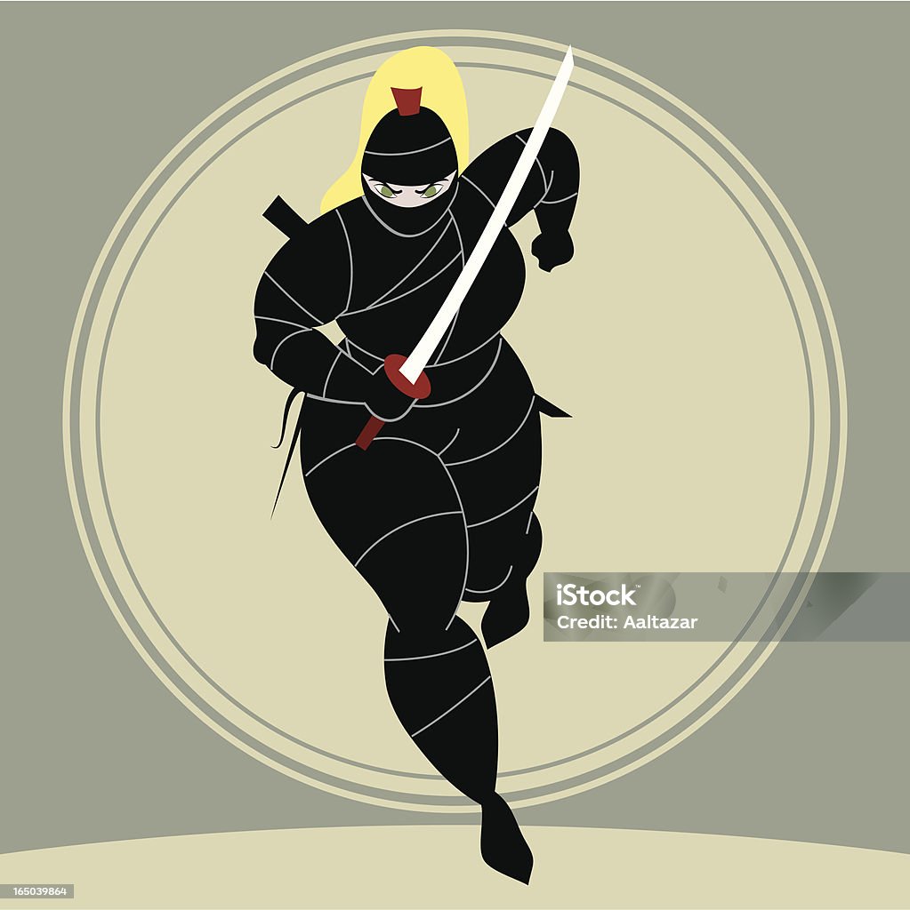 Menina Ninja - Royalty-free Gordo arte vetorial