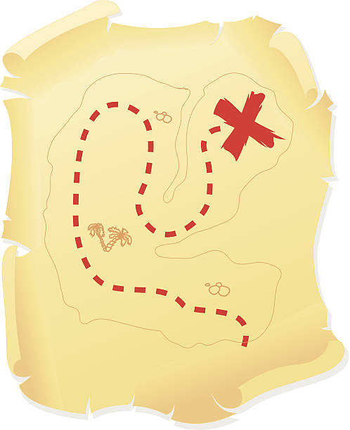 Treasure Map vector art illustration