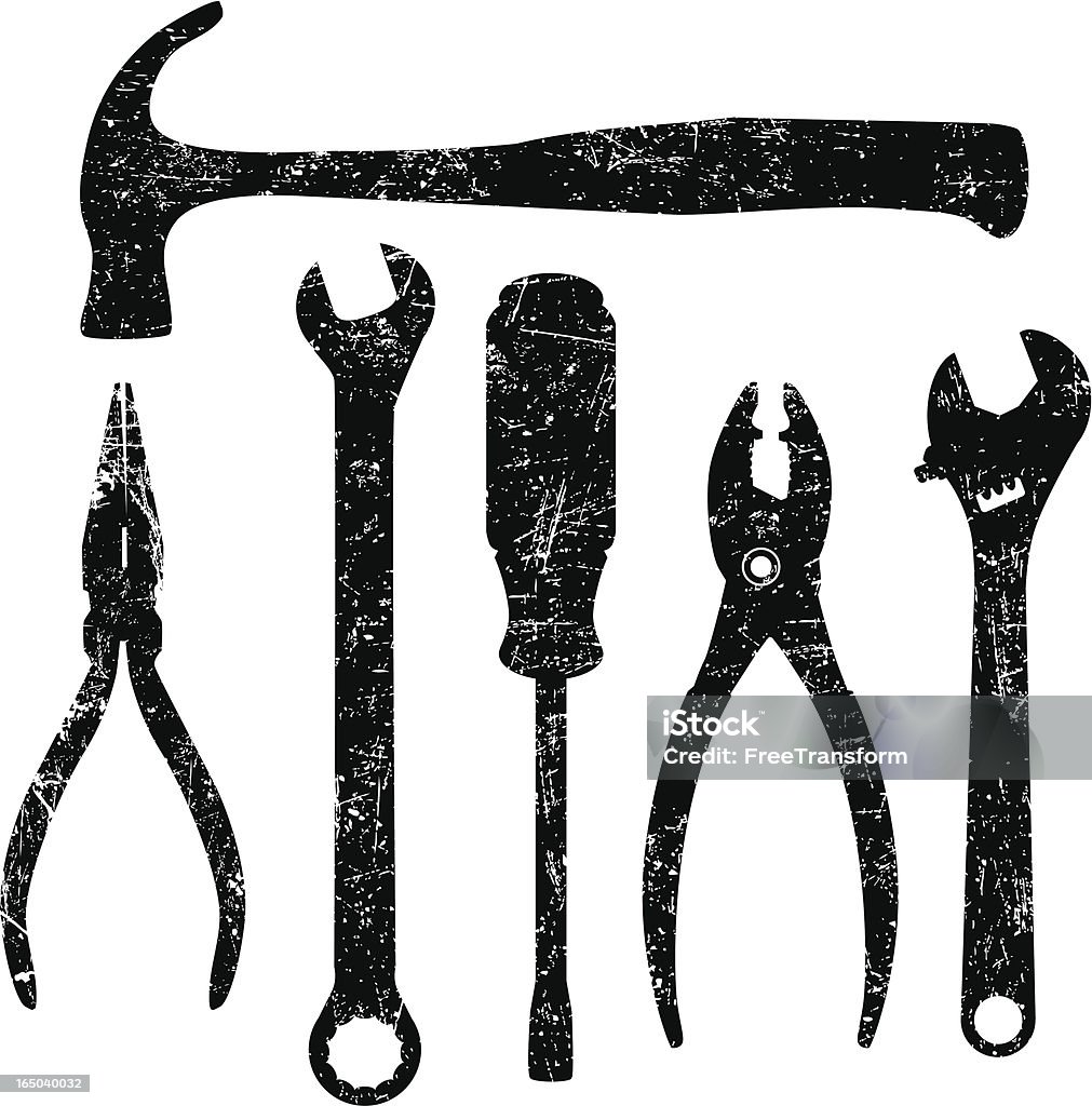 Grunge Tools Solid versions PLUS alternative grunge version included. Large JPEGs + AI CS2 in ZIP file. Carpentry stock vector