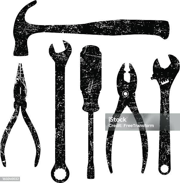 Grunge Tools Stock Illustration - Download Image Now - Carpentry, Construction Industry, DIY