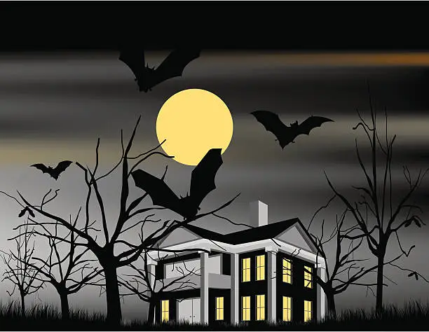 Vector illustration of haunted house