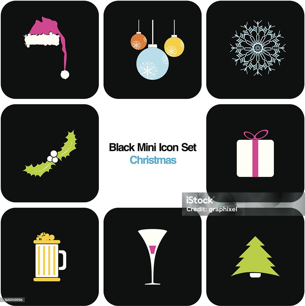 Kolorowe Mini zestaw ikon: Boże Narodzenie - Grafika wektorowa royalty-free (Bez ludzi)