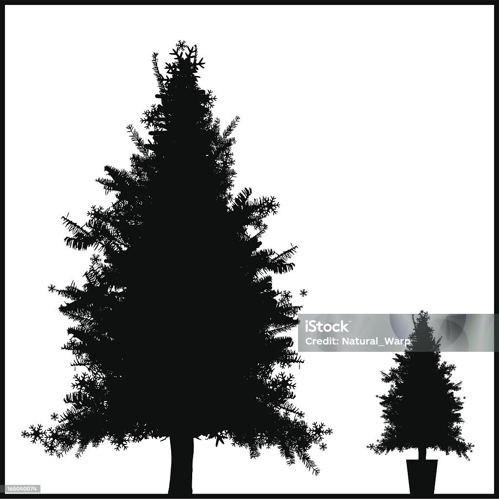 silhouette Xmastree - clipart vectoriel de Arbre libre de droits