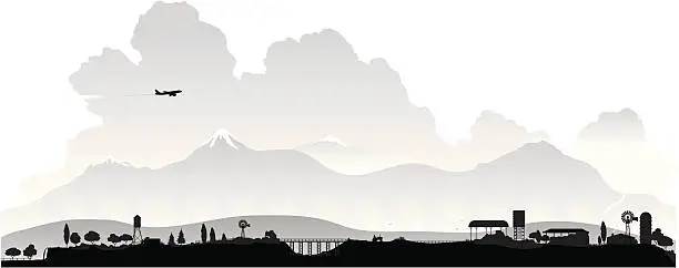 Vector illustration of countryside silhouette