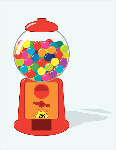 Cartoon Gum Ball Coin Operated Machine Stock Illustration - Download Image  Now - Gumball Machine, Bubble Gum, Gumball - iStock