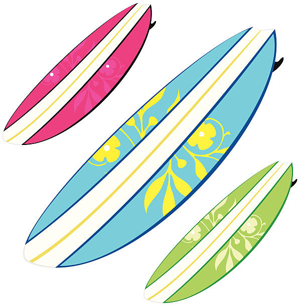 Surf Boards Perspective vector art illustration