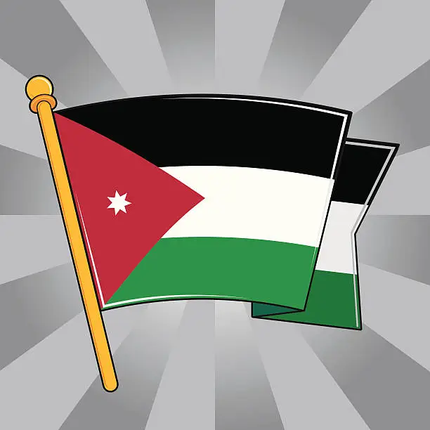 Vector illustration of Flag of Jordan