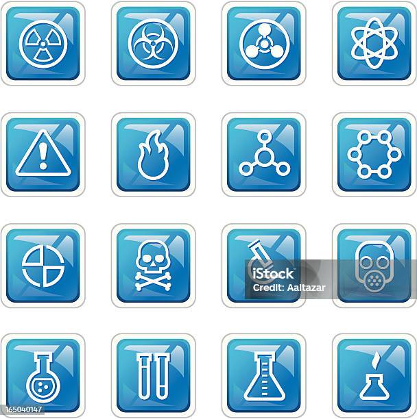 Wissenschaft Iconsdark Blue Stock Vektor Art und mehr Bilder von Angeberei - Angeberei, Atom, Ausrufezeichen